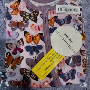 Little Sleepies Purple Butterfly Shorty Zippy Baby Outfit